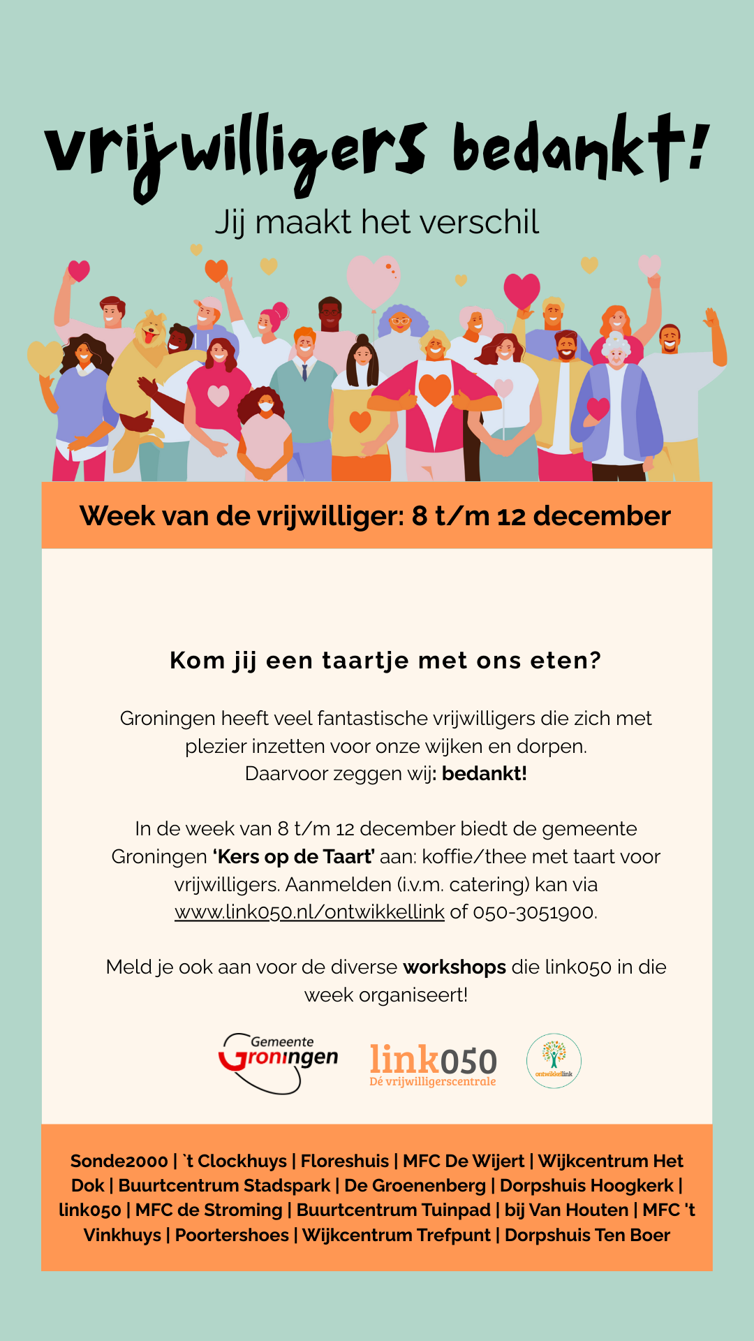 Kers op de Taart – bedankmoment voor vrijwilligers